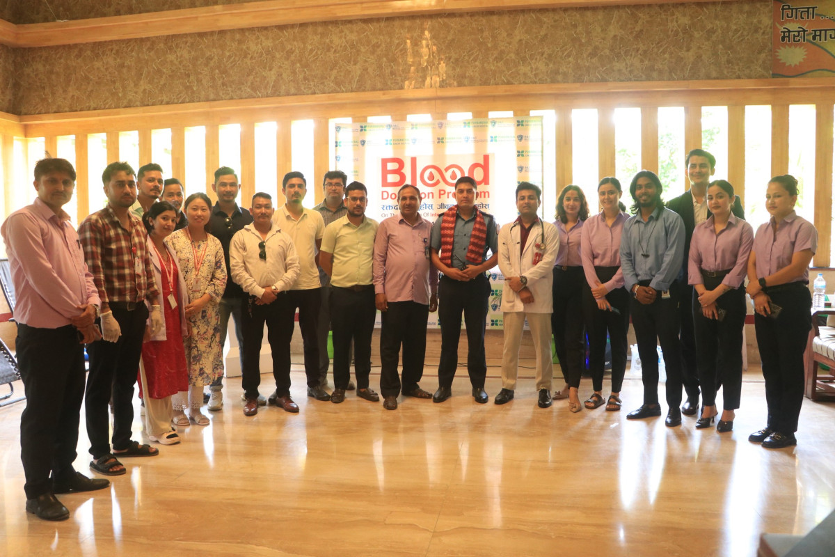 बि.एण्ड.सी मेडिकल कलेज तथा पूर्वाञ्चल क्यान्सर अस्पतालको संयुक्त रूपमा रक्तदान कार्यक्रम