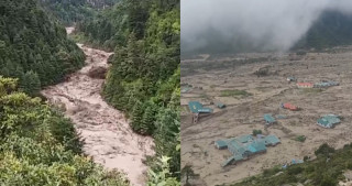 सोलुखुम्बु खुम्बु पासाङल्हामु थामे क्षेत्रमा लेदोसहितको बाढीले ५ वटा घर बगायो