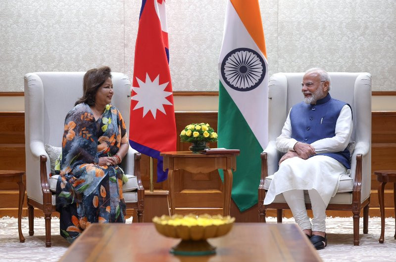 भारतीय प्रधानमन्त्री मोदीसँग परराष्ट्रमन्त्री राणाको भेटवार्ता